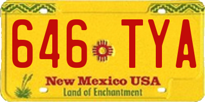 NM license plate 646TYA