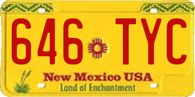 NM license plate 646TYC