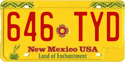 NM license plate 646TYD