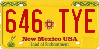 NM license plate 646TYE