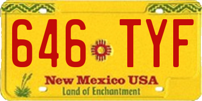 NM license plate 646TYF