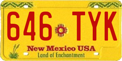 NM license plate 646TYK