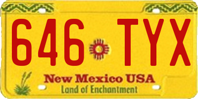 NM license plate 646TYX