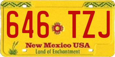 NM license plate 646TZJ