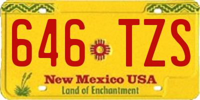 NM license plate 646TZS