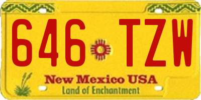 NM license plate 646TZW