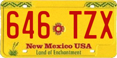 NM license plate 646TZX