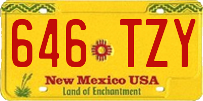 NM license plate 646TZY