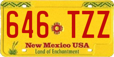 NM license plate 646TZZ