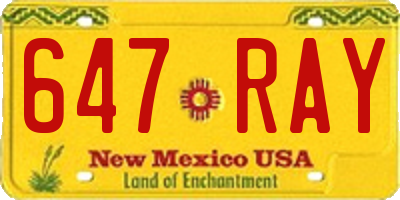 NM license plate 647RAY