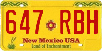 NM license plate 647RBH