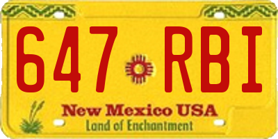 NM license plate 647RBI