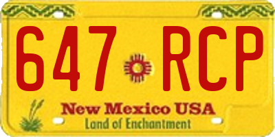 NM license plate 647RCP