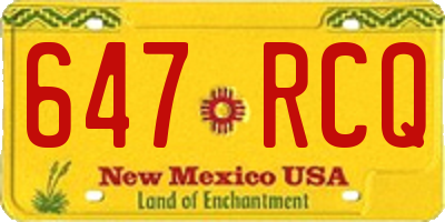 NM license plate 647RCQ