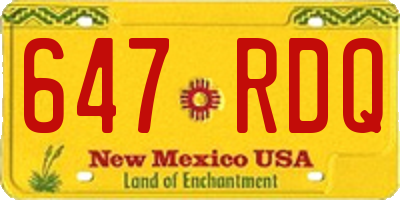 NM license plate 647RDQ