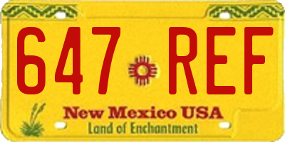 NM license plate 647REF