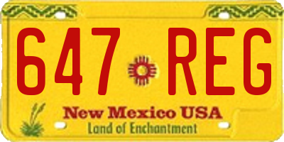 NM license plate 647REG