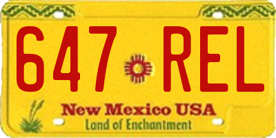 NM license plate 647REL