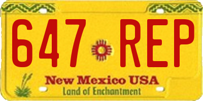NM license plate 647REP