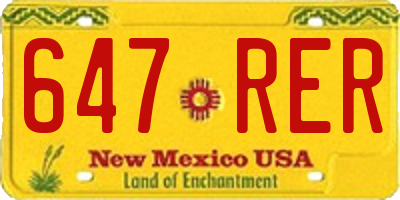 NM license plate 647RER