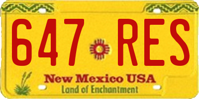 NM license plate 647RES