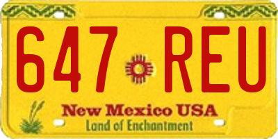 NM license plate 647REU