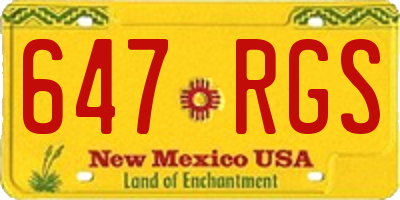 NM license plate 647RGS