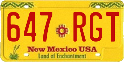 NM license plate 647RGT