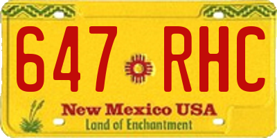 NM license plate 647RHC