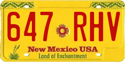NM license plate 647RHV