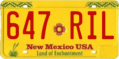 NM license plate 647RIL