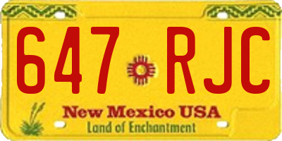 NM license plate 647RJC