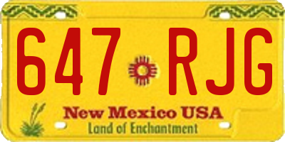 NM license plate 647RJG