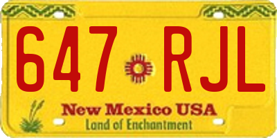 NM license plate 647RJL