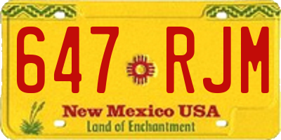 NM license plate 647RJM