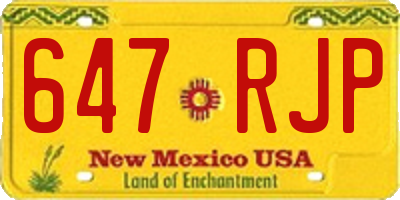 NM license plate 647RJP