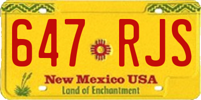 NM license plate 647RJS