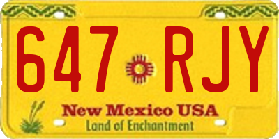 NM license plate 647RJY