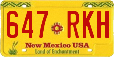 NM license plate 647RKH