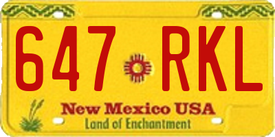 NM license plate 647RKL