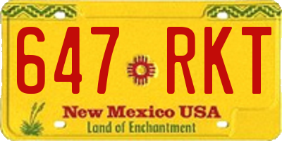 NM license plate 647RKT
