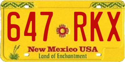 NM license plate 647RKX
