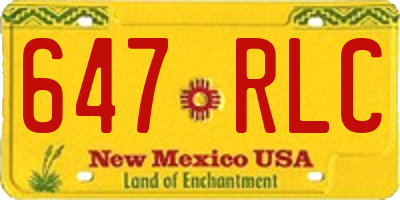 NM license plate 647RLC