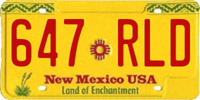 NM license plate 647RLD