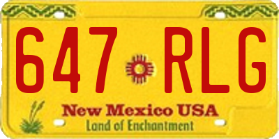 NM license plate 647RLG