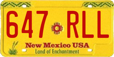 NM license plate 647RLL