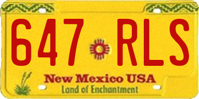 NM license plate 647RLS