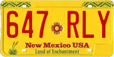NM license plate 647RLY