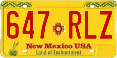 NM license plate 647RLZ