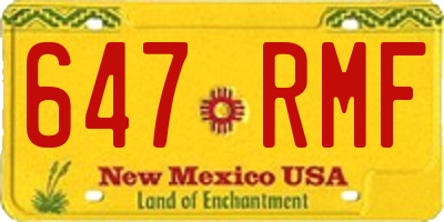 NM license plate 647RMF